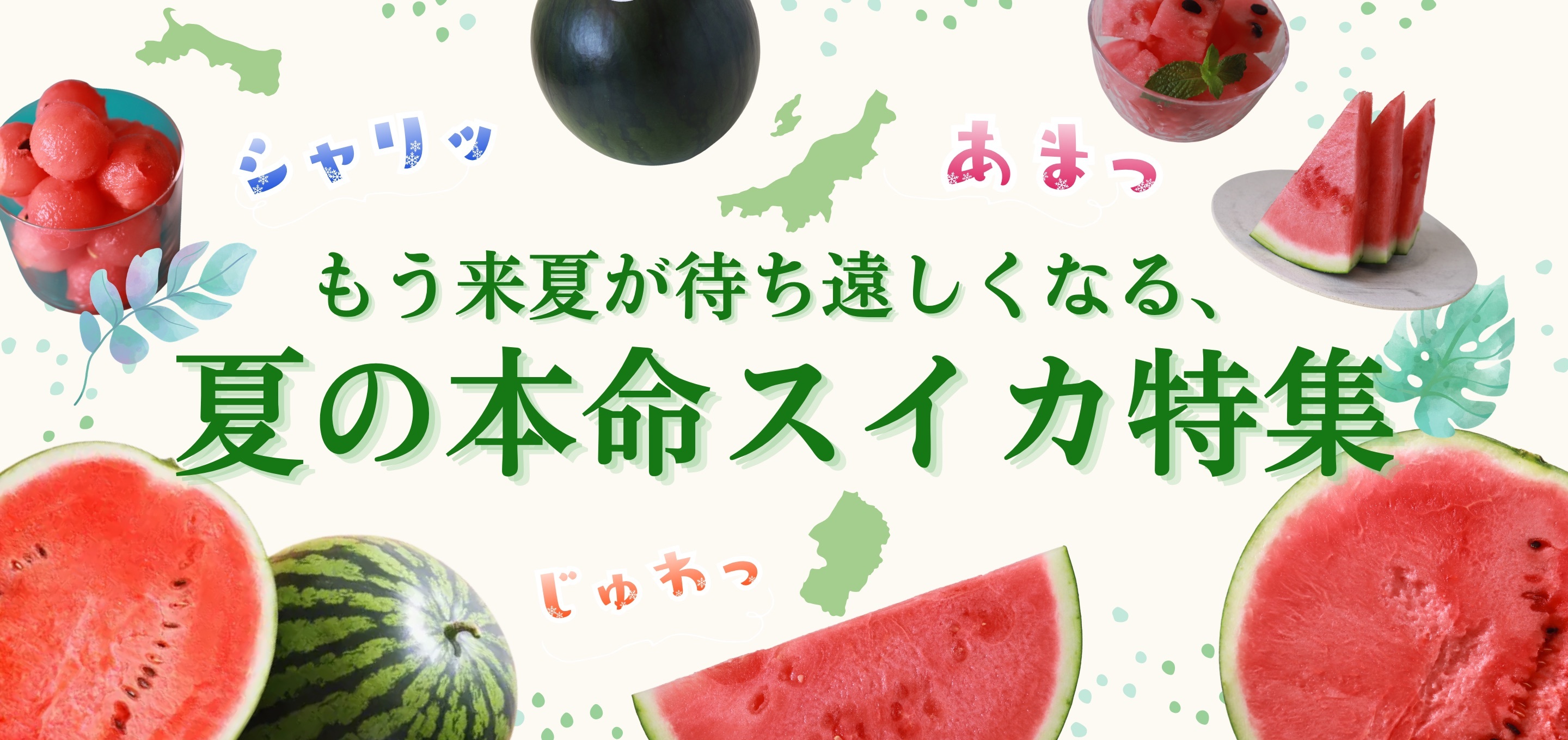 シャリッ、じゅわっ、あまっ。もう来夏が待ち遠しくなる、夏の本命スイカ特集																										